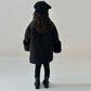 Girls Double Breasted Bow Wool Coat - Warm Winter Outerwear