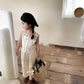 Girls Bubble Sleeve Shirt and Wide Leg Pants Set