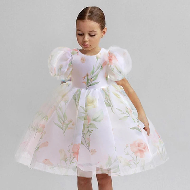 Girls Lace Tulle Pageant Gown - Flower Bridesmaid Dress