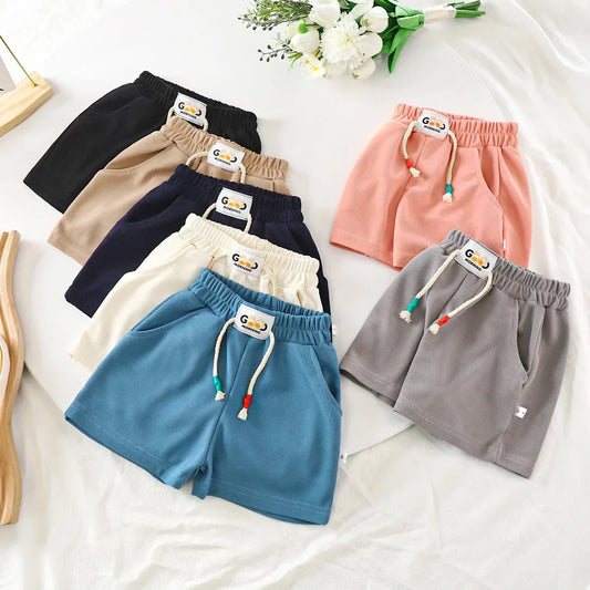Boys Candy Color Beach Shorts - Elastic Waist Summer Pants