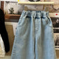 Girls Lace Detail Blue Jeans - Korean Casual Pants
