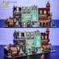 City Corner Coffee Shop Micro Blocks - Street View Architecture Set