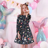 Girls Floral Long Sleeve Winter Dress - Warm Cotton Style