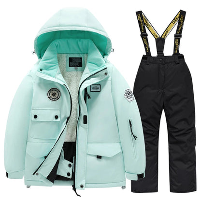 Kids Waterproof Windproof Ski Suit - Warm Snow Play Coat