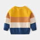 Kids Cartoon Animal Striped Sweater - Winter Knit Top