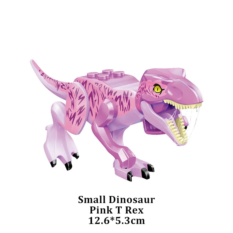 Jurassic Dinosaur Building Blocks Set - Raptor and T-Rex Figure Bricks