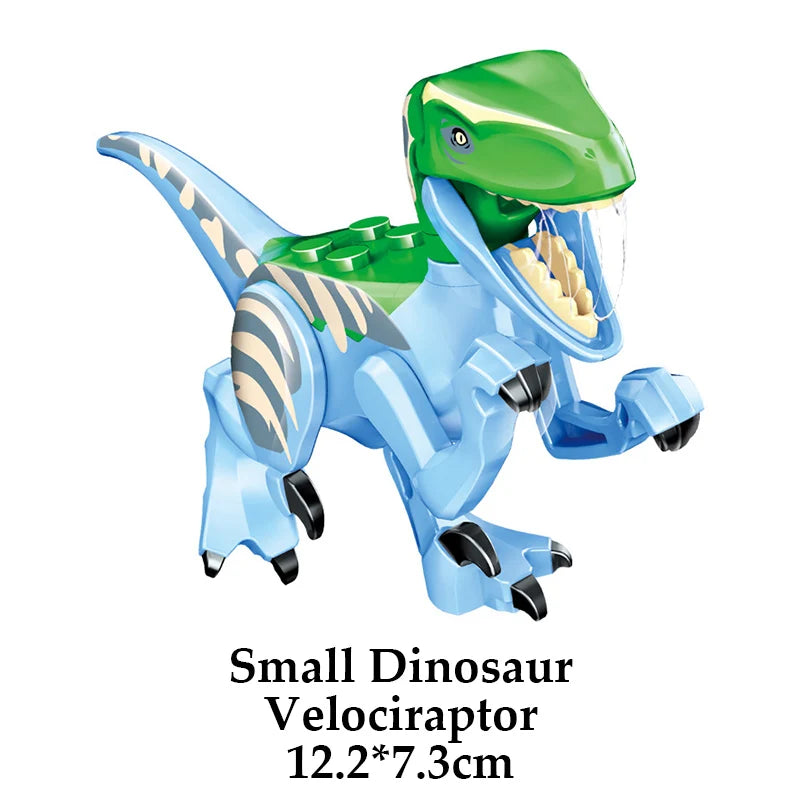 Jurassic Dinosaur Building Blocks Set - Raptor and T-Rex Figure Bricks