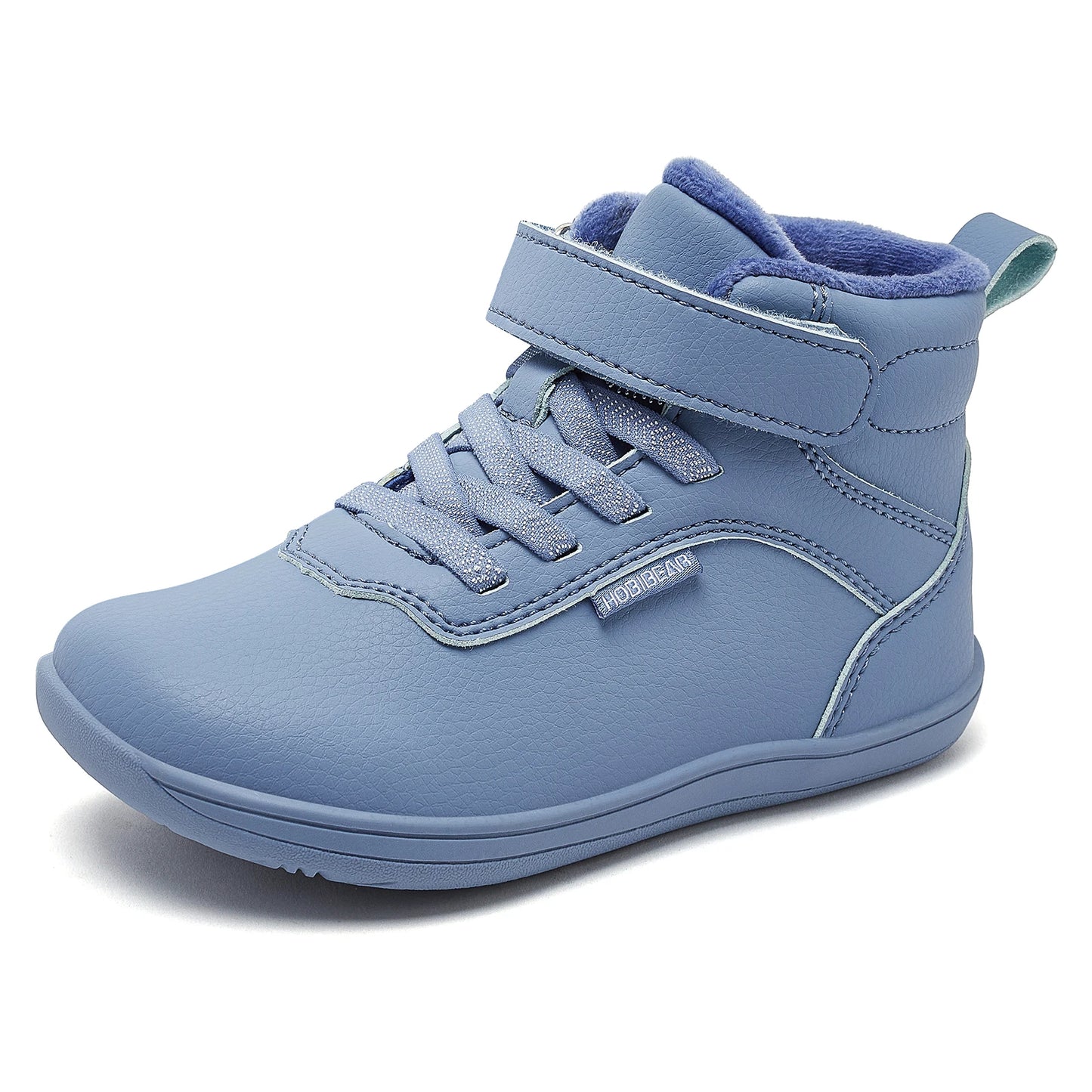 Kids Winter Barefoot Ankle Shoes - Wide Toe Faux Fur Lined Sneakers
