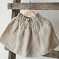 Girls Cotton Linen Elastic Waist Midi Skirt