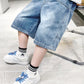 Boys Denim Elastic Waist Shorts - Casual Summer Trousers