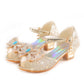 Girls Rhinestone Bow Heel Sandals for Parties