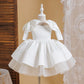 Girls Bow Baptism Princess Dress - Formal Party Outfit