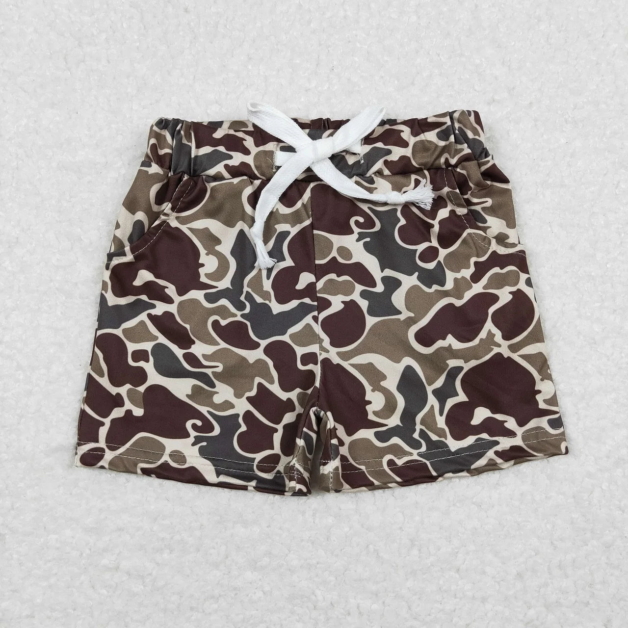 Toddler Boys Camo Pocket Shorts - Elastic Waist Summer Pant