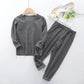 Kids Thermal Underwear Set - Striped Warm Winter Base Layer