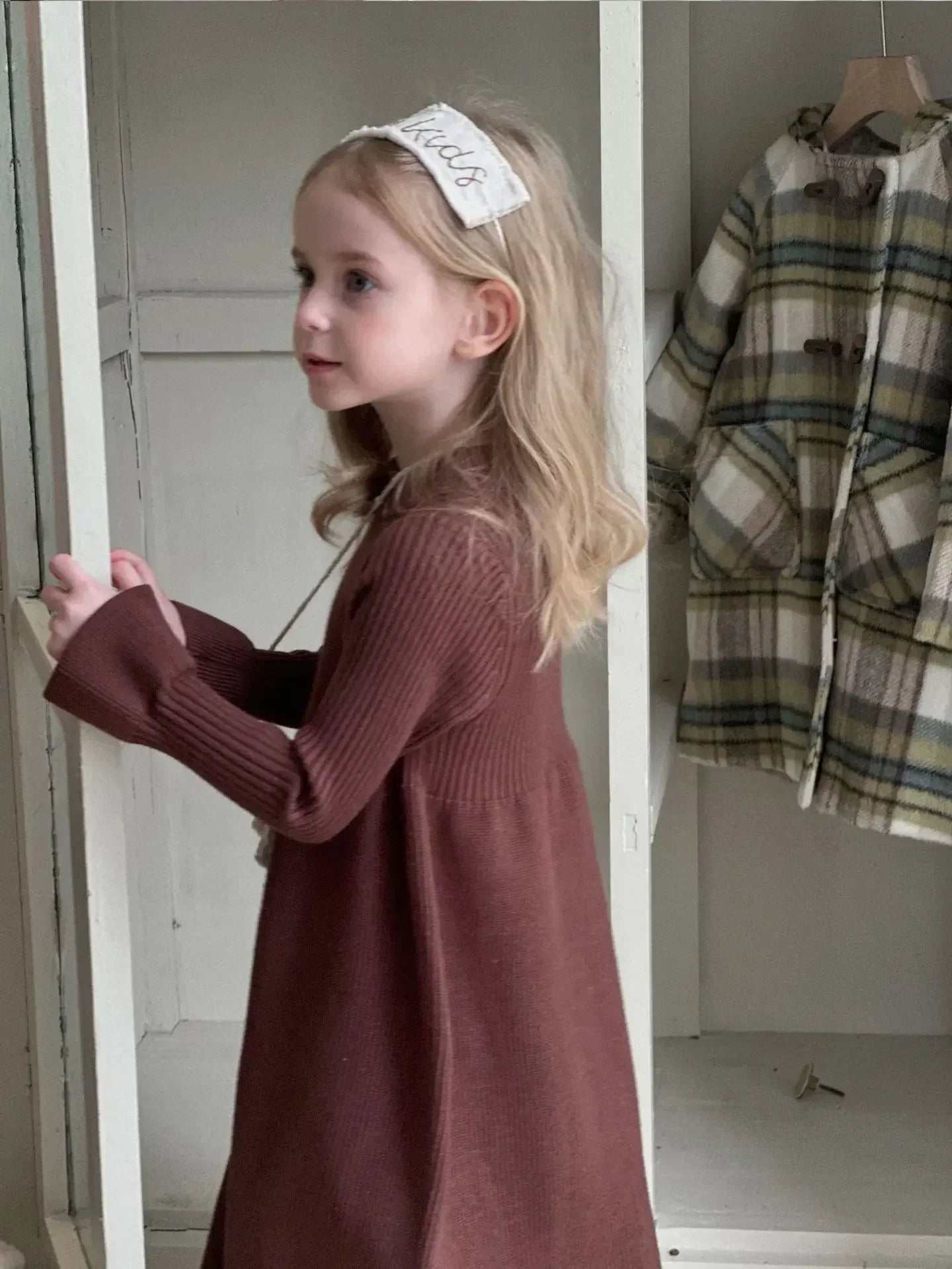 Girls Knitted Long Sweater Dress - Autumn Winter Style