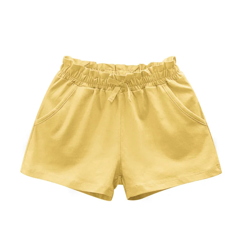 Girls Solid Cotton Casual Summer Shorts