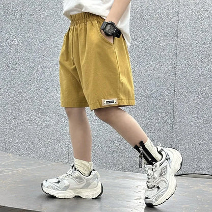 Kids Quick-Dry Cotton Loose Shorts - Korean Five-Quarter Style