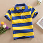 Boys Printed Polo Shirt - Cotton Blend Short Sleeve Lapel Top