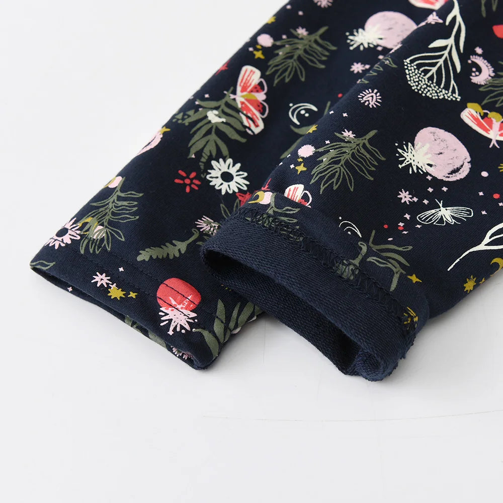Girls Floral Long Sleeve Winter Dress - Warm Cotton Style
