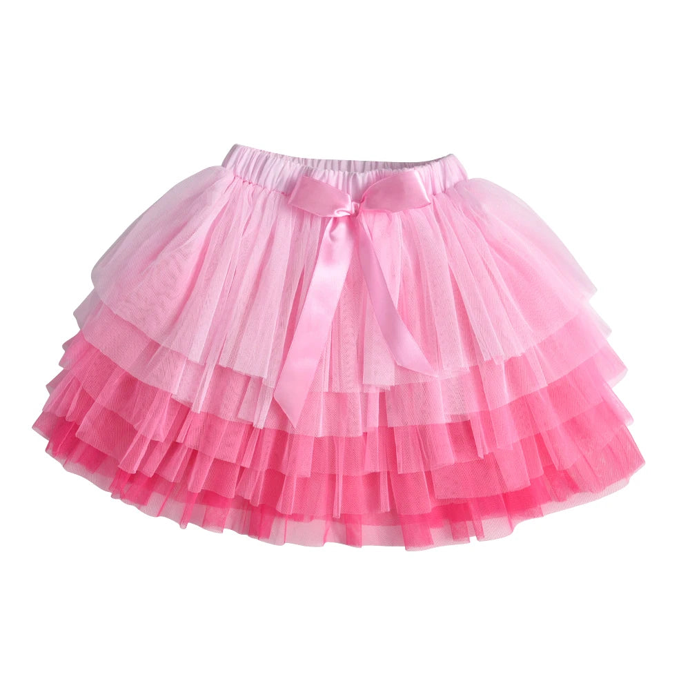 Girls Layered Mesh Ballet Tutu Skirt - Party Dance Style
