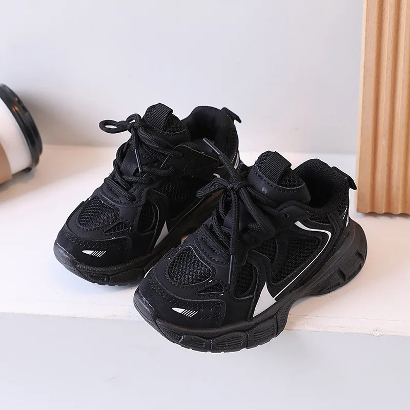 Kids Thick Sole Mesh Sneakers - Anti-Slip Sports Shoes
