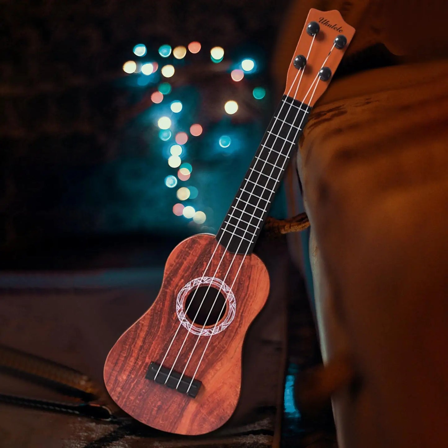 21-Inch Soprano Ukulele Toy - 4-String Beginner Instrument