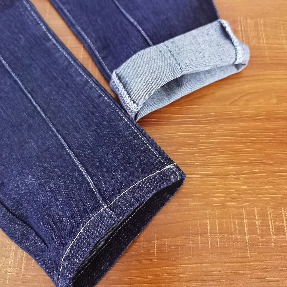 Boys Slim Straight Denim Jeans - Classic Elastic Waist Pants