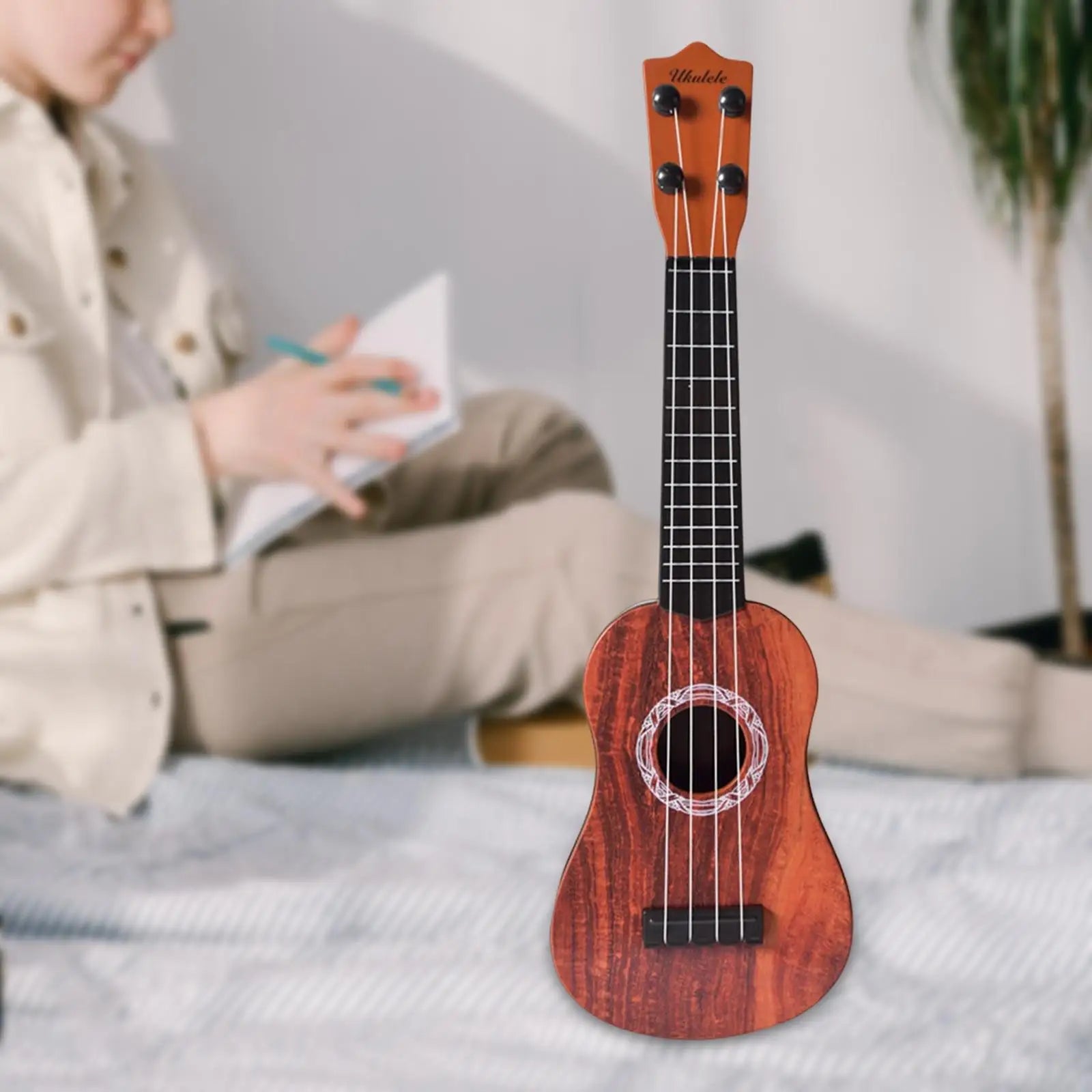 21-Inch Soprano Ukulele Toy - 4-String Beginner Instrument