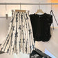 Girls Bubble Sleeve Shirt and Wide Leg Pants Set
