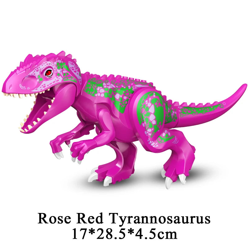 Jurassic Dinosaur Building Blocks Set - Raptor and T-Rex Figure Bricks