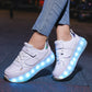 Kids Light-Up Roller Skate Shoes - Removable Wheel Sneakers