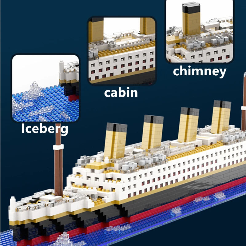 Titanic Iceberg Cruise Ship Building Blocks Set - Micro Brick Model