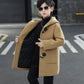 Boys Hooded Wool Coat - Single Breasted Winter Parka
