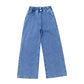Teen Girls Loose Two Button Straight Jeans - School Trousers