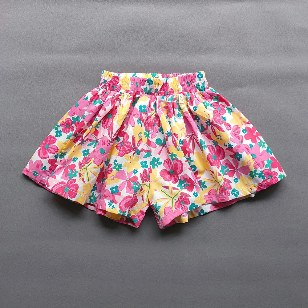 Girls Floral Wide Leg Summer Culotte Shorts
