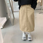 Girls Korean Style Mid Length A-Line Pocket Skirt