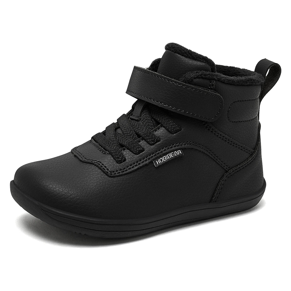 Kids Winter Barefoot Ankle Shoes - Wide Toe Faux Fur Lined Sneakers