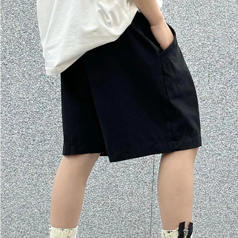 Kids Quick-Dry Cotton Loose Shorts - Korean Five-Quarter Style