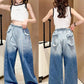 Girls Gradient Wide Leg Jeans and Sleeveless Vest Set