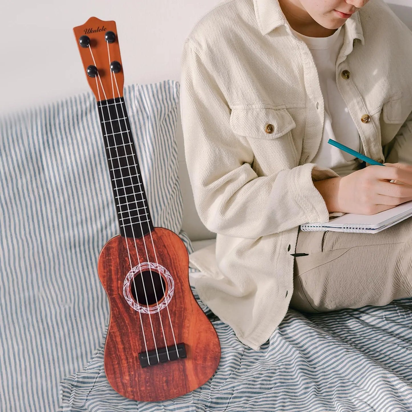 21-Inch Soprano Ukulele Toy - 4-String Beginner Instrument