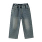 Boys Wide Straight Leg Jeans - Cotton Sports Denim Pants
