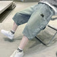 Teen Boys Embroidered Denim Shorts - Letter M Summer Style