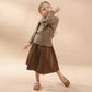 Girls Corduroy Elastic Waist Cotton Skirt