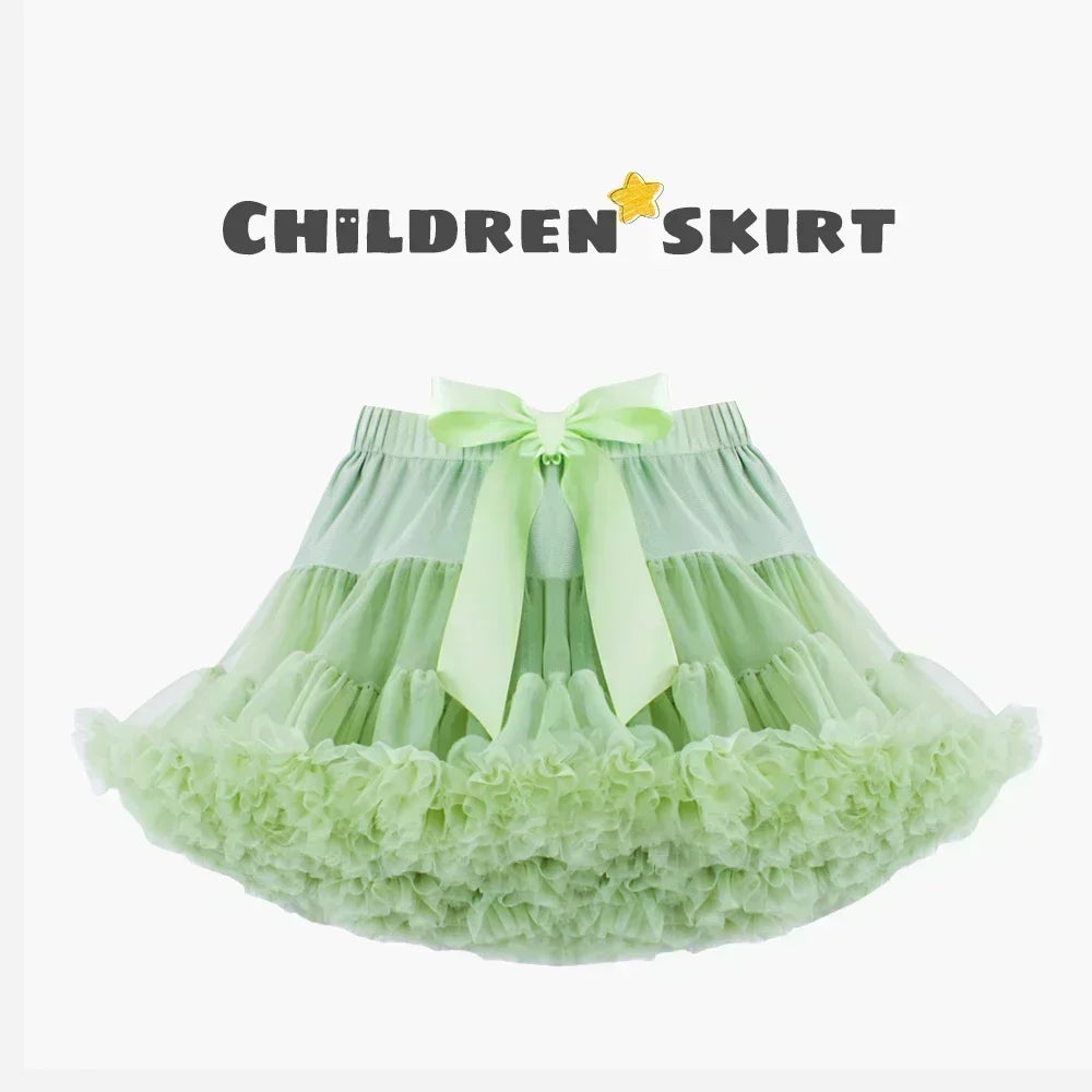 Girls Fluffy Tulle Tutu Skirt for Parties and Ballet