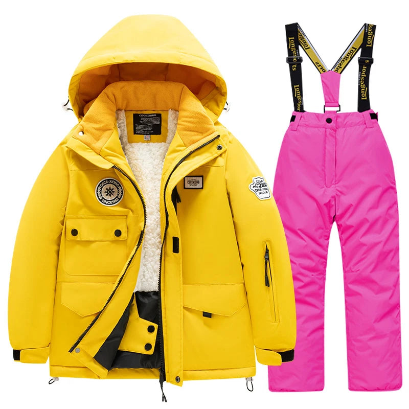 Kids Waterproof Windproof Ski Suit - Warm Snow Play Coat