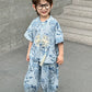 Boys Tang Style Hanfu Set - Short Sleeve Two-Piece Summer Outfit