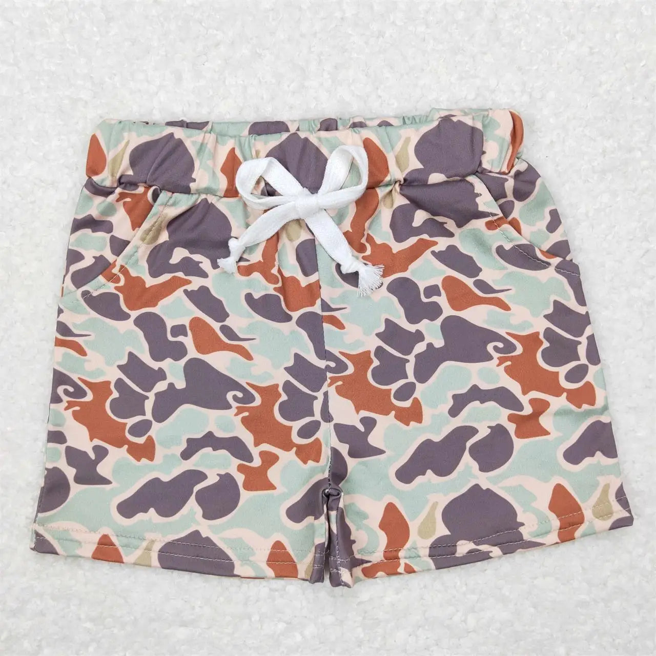 Toddler Boys Camo Pocket Shorts - Elastic Waist Summer Pant