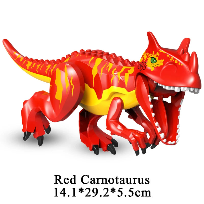 Jurassic Dinosaur Building Blocks Set - Raptor and T-Rex Figure Bricks