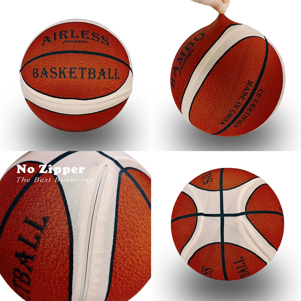 Silent Indoor Basketball With Cover - PU Foam Quiet Dribble Ball