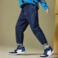 Kids Skinny Denim Trousers - Elastic Waist Sports Bottoms